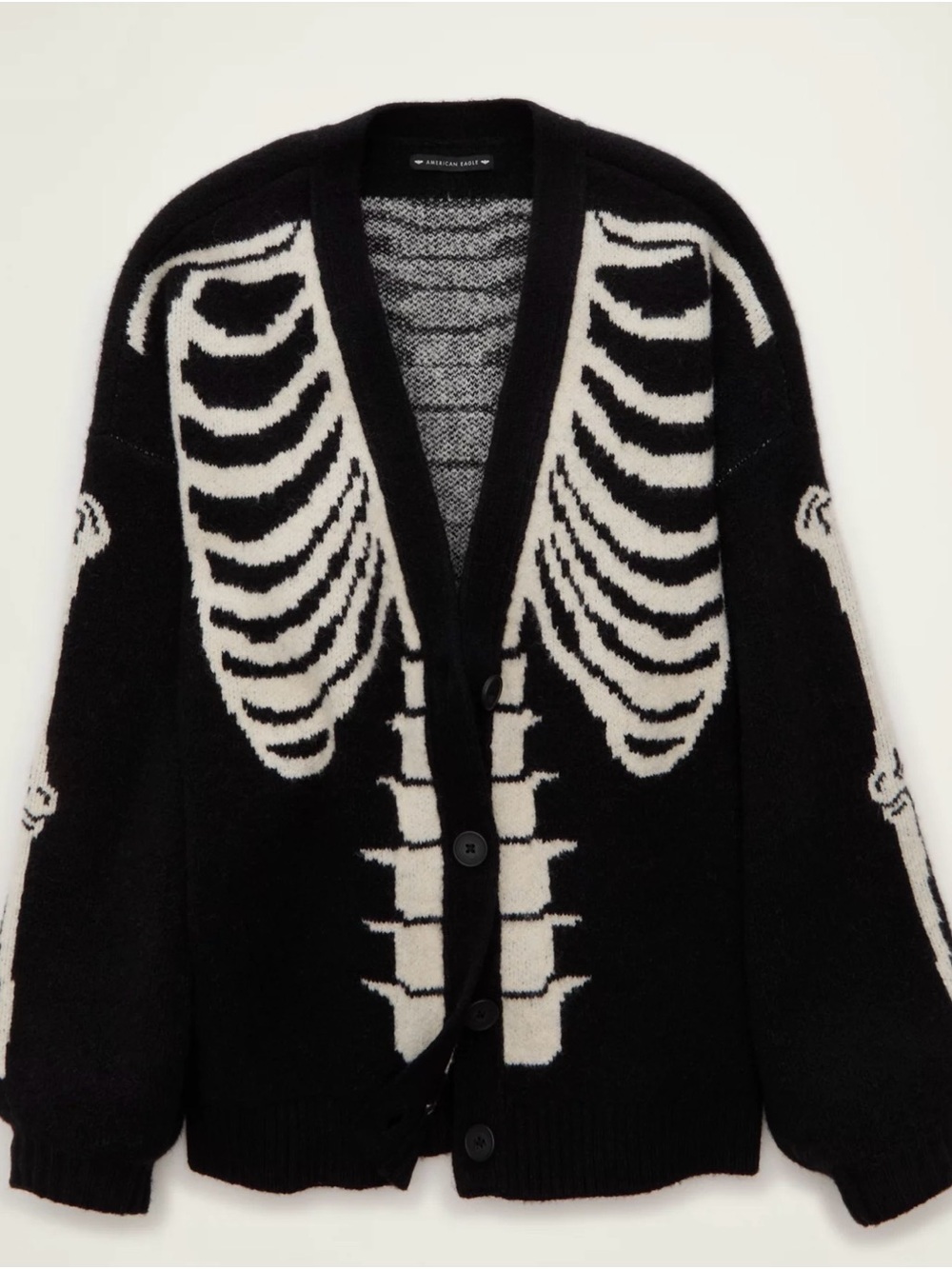 NWT American Eagle WHOA So Soft Halloween Skeleton Cardigan Size Small